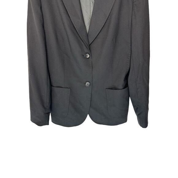 Cinzia Rocca Loro Piana Black Career Office Office Wool Blend Blazer Size 14 - Picture 7 of 12